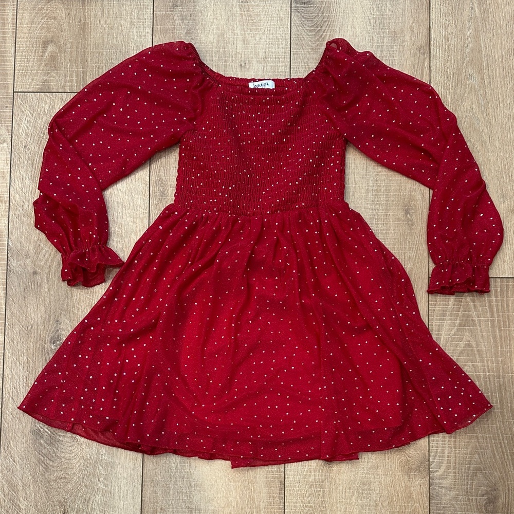 Speechless Red Kids Dress with Dots